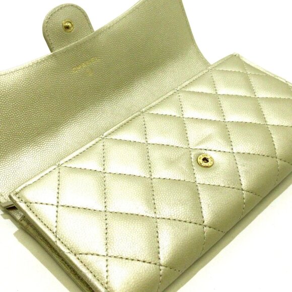 CHANEL Matelasse - Gold Caviar Skin Long Wallet Gold hardware 483-030125 - Picture 7 of 9